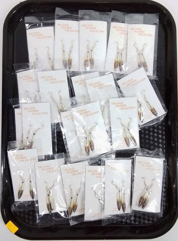 The Gold Feather sterling resin earrings