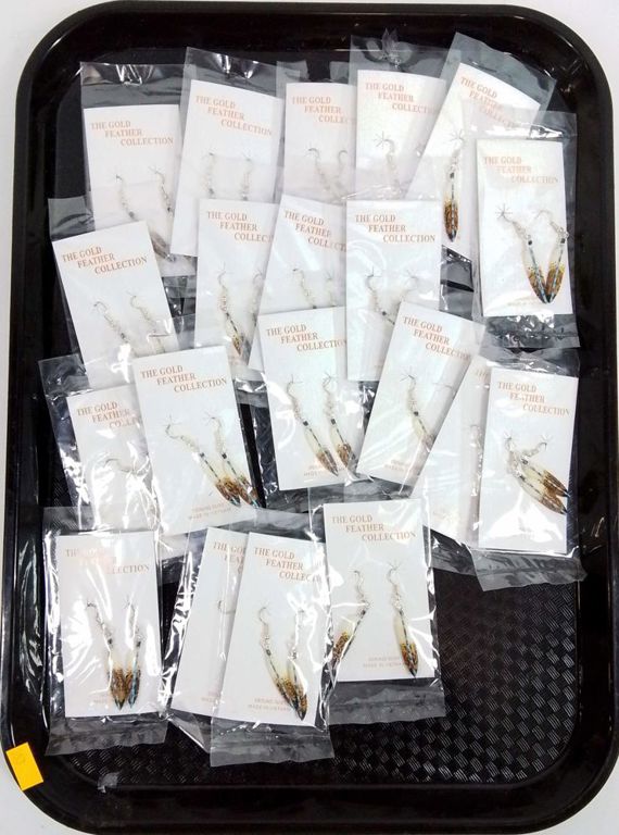 The Gold Feather sterling resin earrings