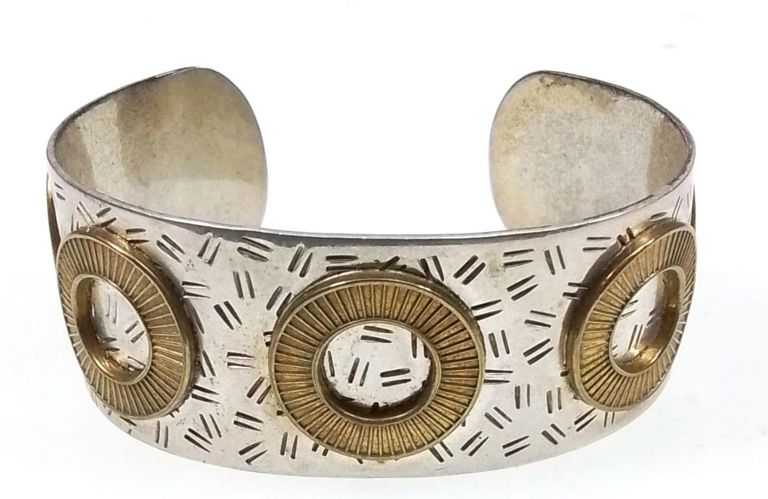 Modernist sterling silver cuff