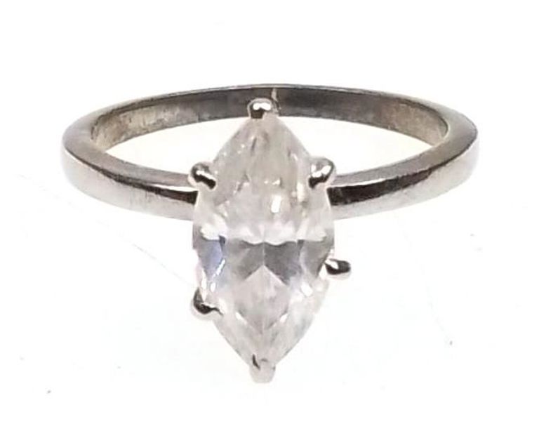 Sterling silver diamond ring