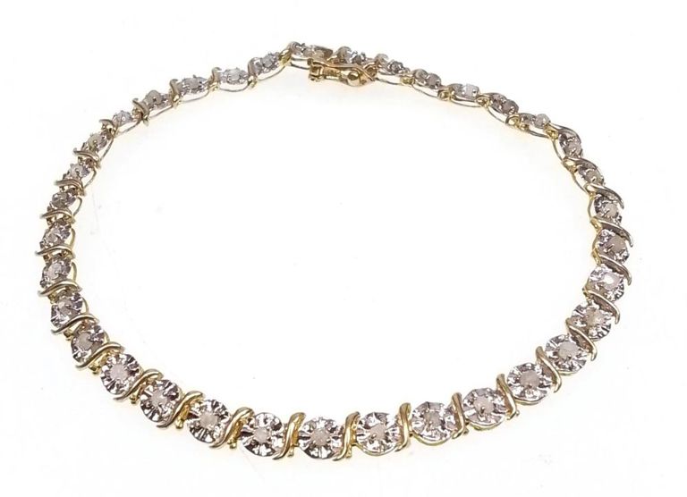 10k yellow gold diamond bracelet