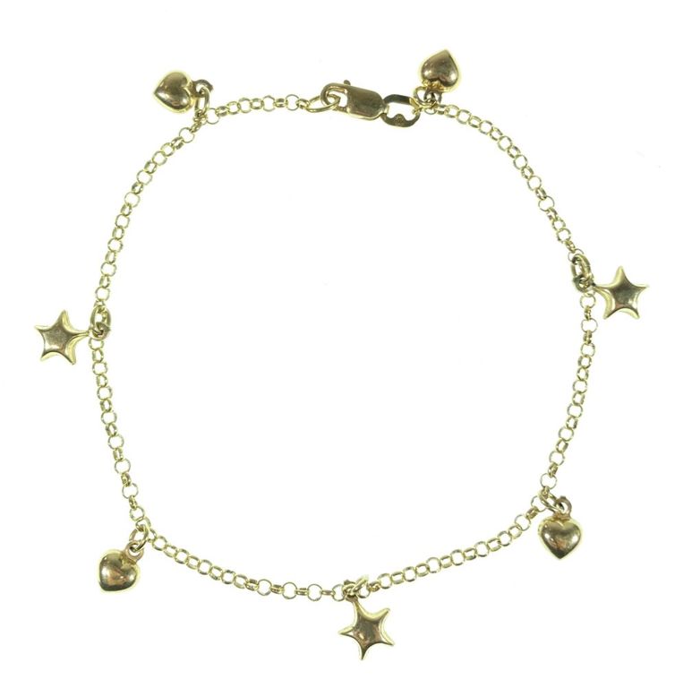 14k yellow gold charm bracelet
