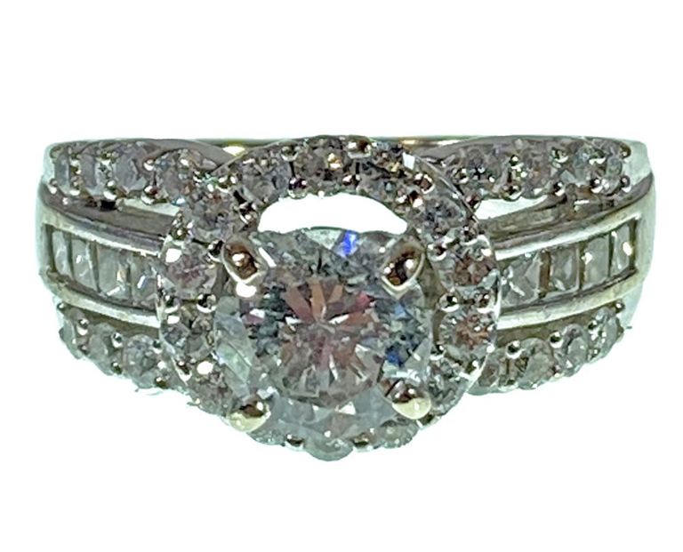14k white gold and diamond engagement ring