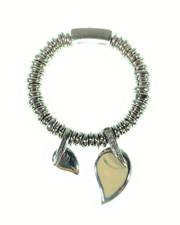 18k white gold ring with charms