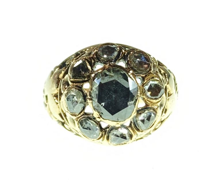 14k rose gold and diamond ring
