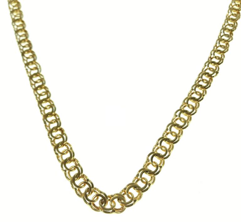 18k yellow gold round link necklace