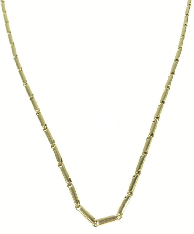 14k yellow gold bar chain link necklace