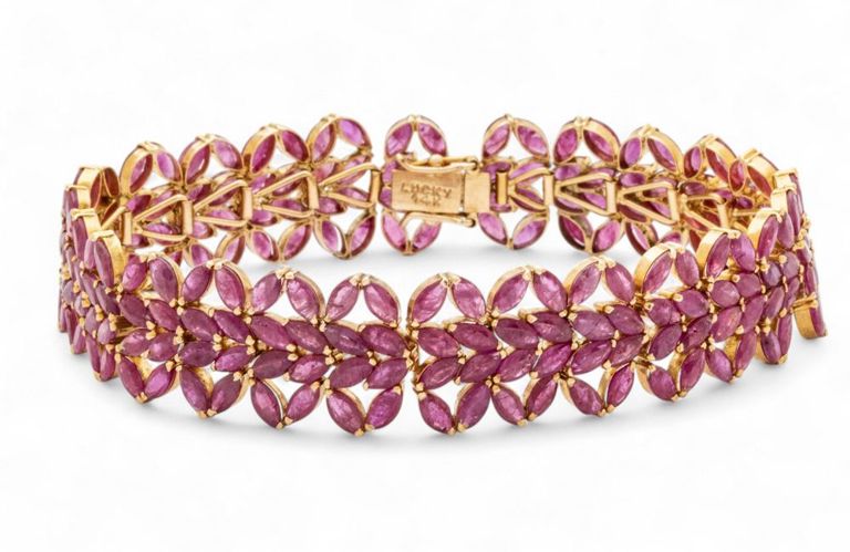 14k yellow gold ruby bracelet