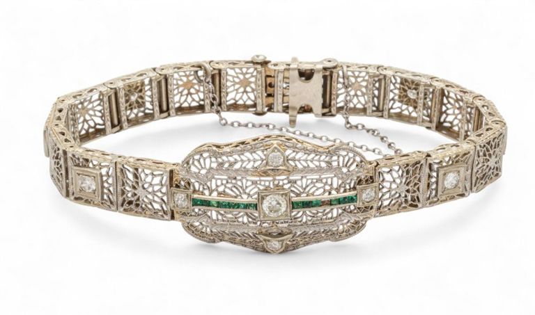 14k white gold diamond bracelet