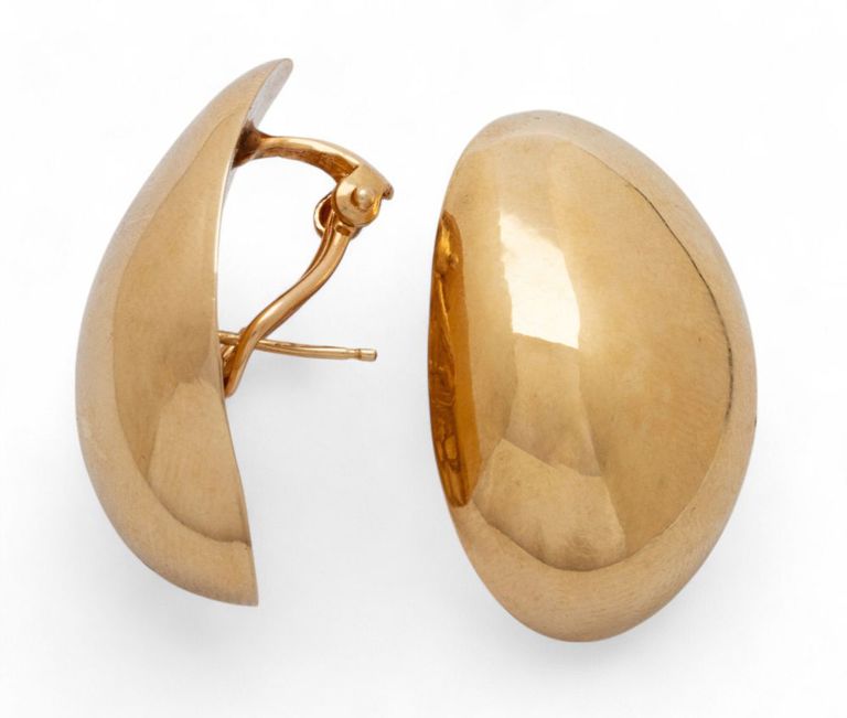 14k yellow gold sculptural earclips