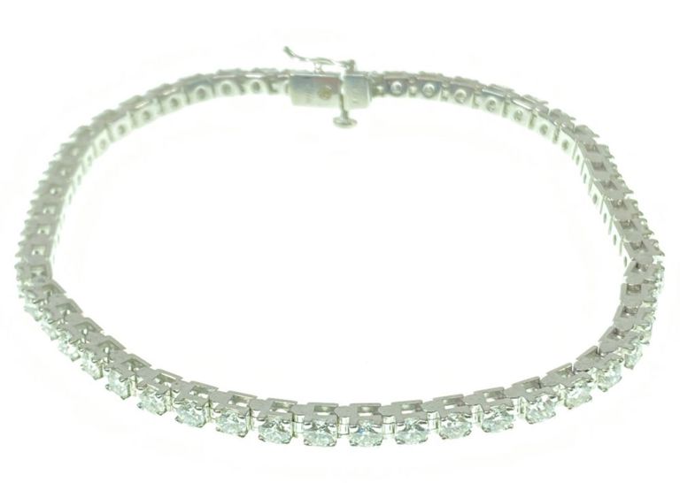 18k white gold diamond tennis bracelet