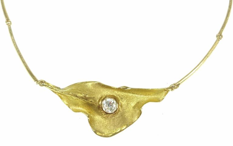 14k yellow gold diamond choker