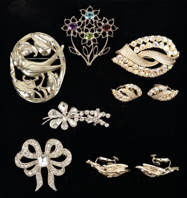 Vintage Coro and Austrian crystal jewelry lot