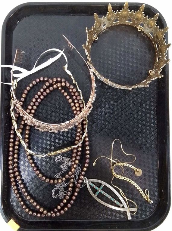 Assorted fashion jewelry with tiara