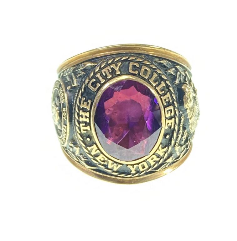 10k yellow gold pink sapphire ring
