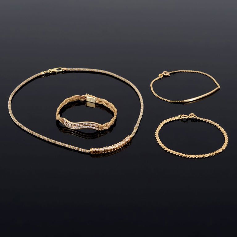 14k gold estate necklace and bracelets