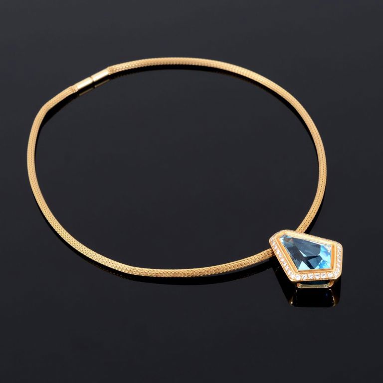14k gold topaz necklace