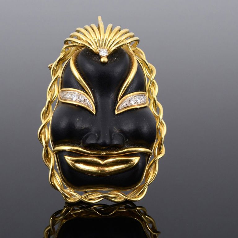 18k gold diamond brooch