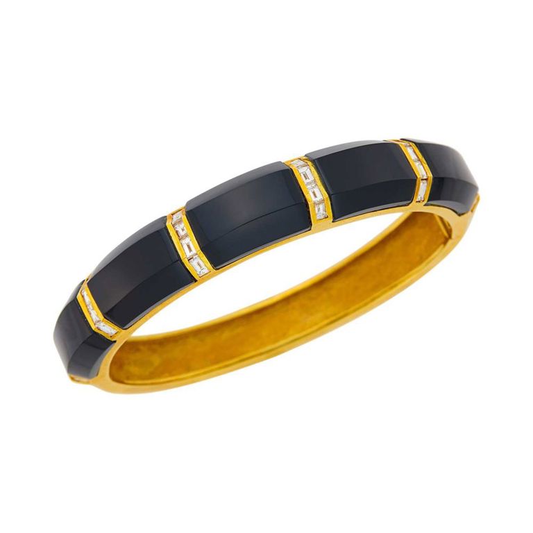 18k gold onyx diamond bracelet