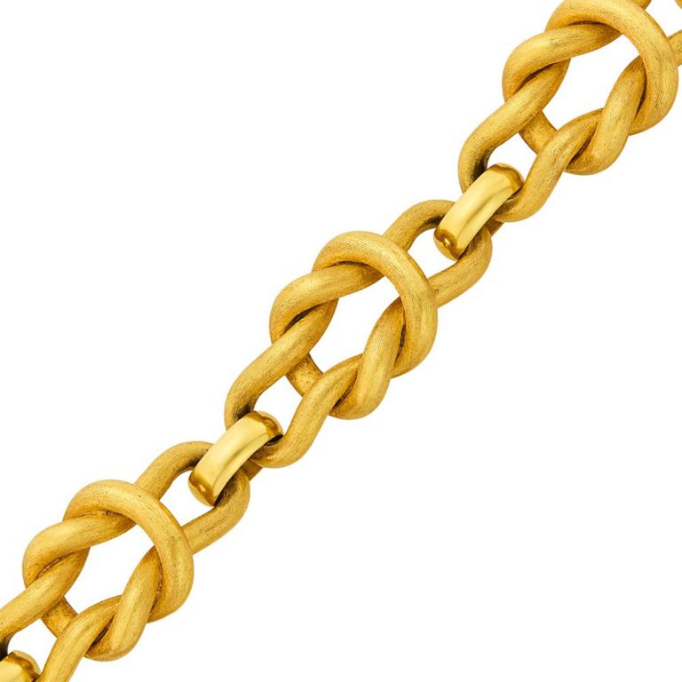 18k gold knot link bracelet