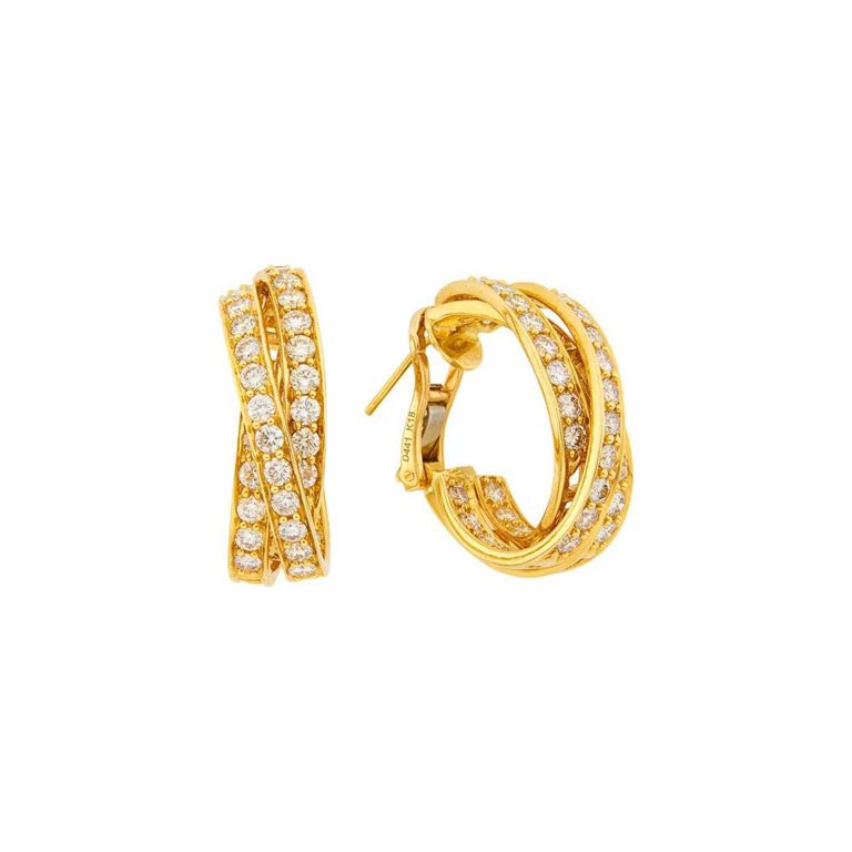 18k gold diamond hoop earrings