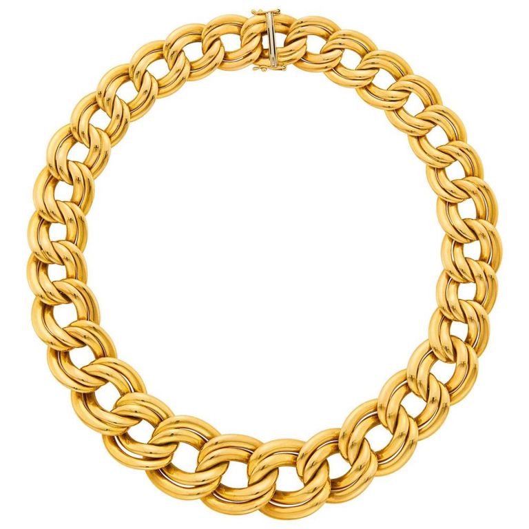 14k gold oval link necklace