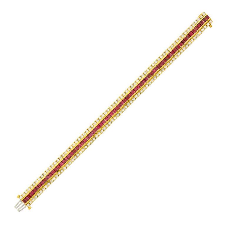 18k gold ruby diamond bracelet
