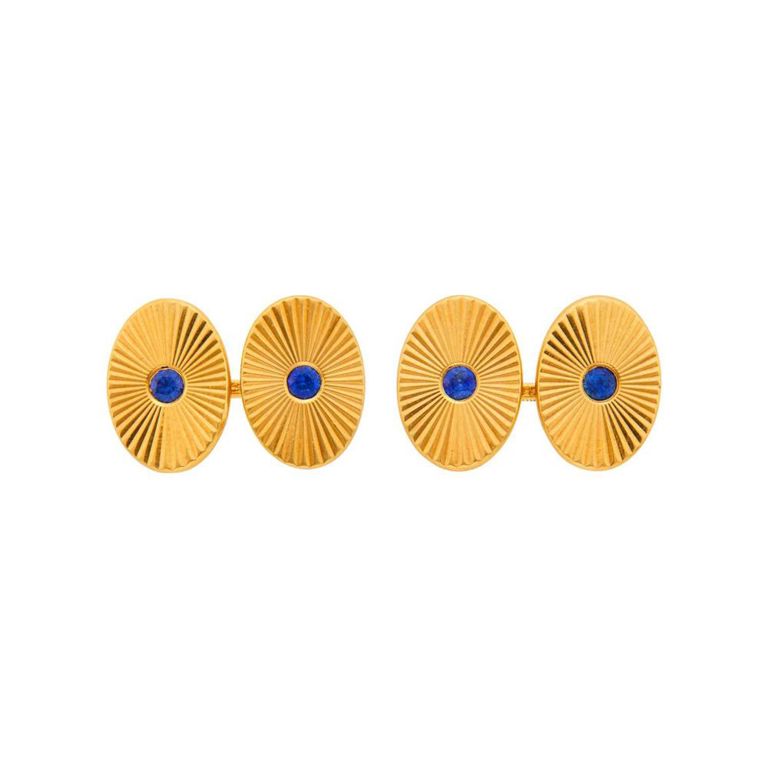 14k gold sapphire cufflinks