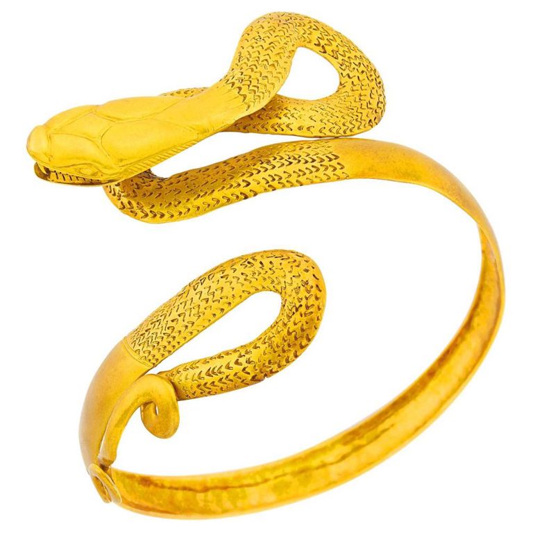 18k gold serpent arm band