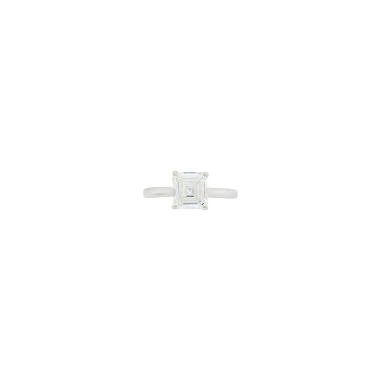 Silver diamond ring