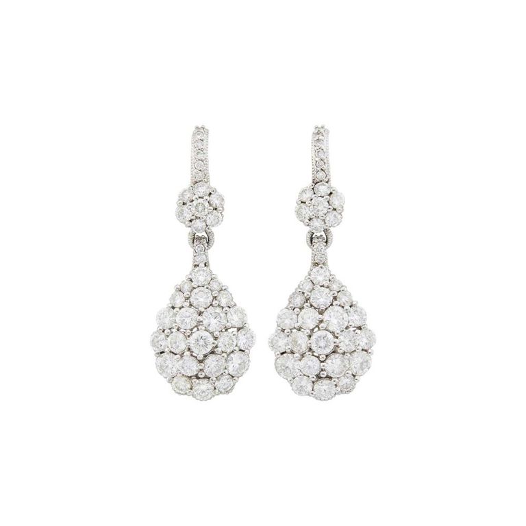 18k white gold diamond earrings