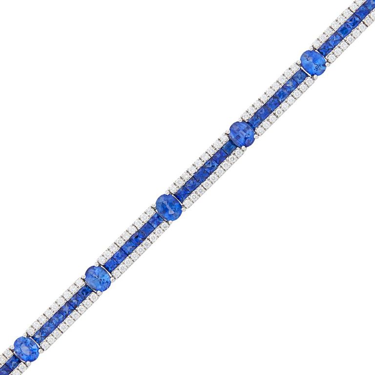 18k white gold sapphire diamond bracelet