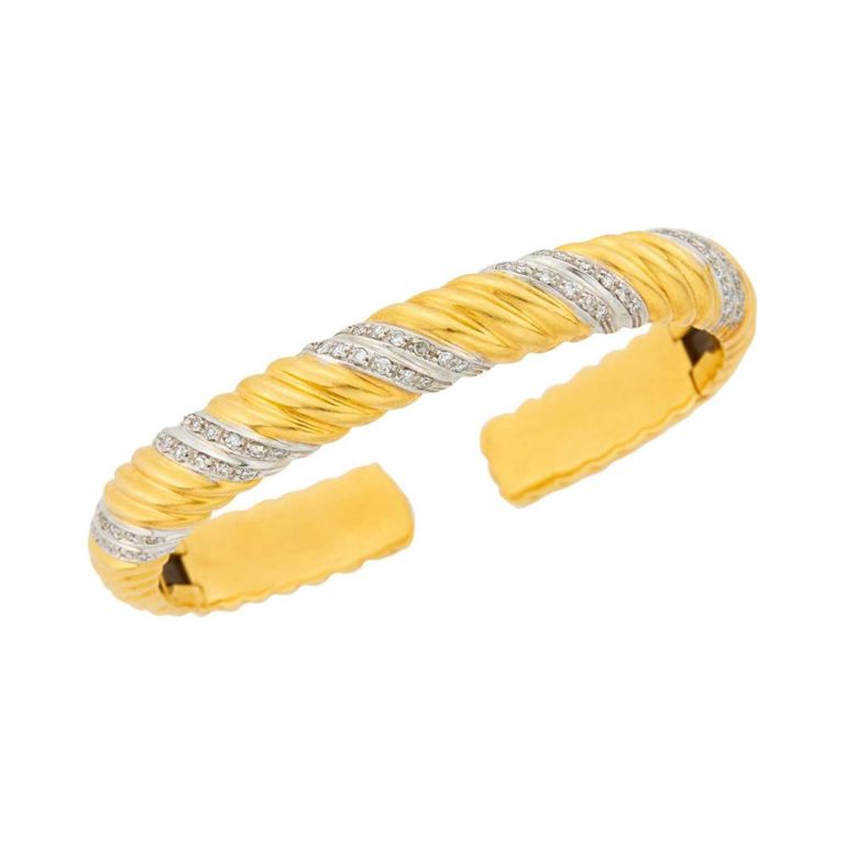 18k two-tone gold diamond bracelet