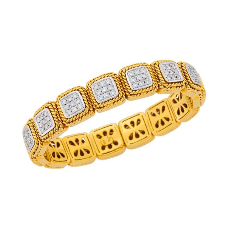 18k two-tone gold diamond bracelet