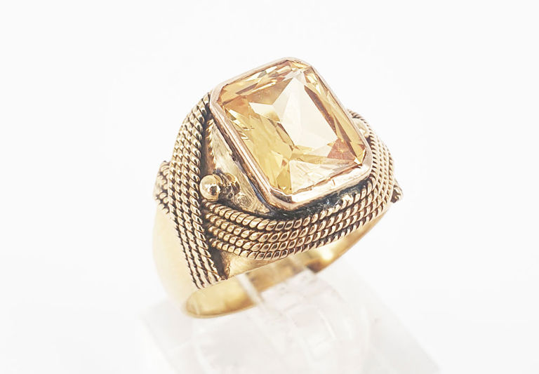 14k gold citrine dress ring