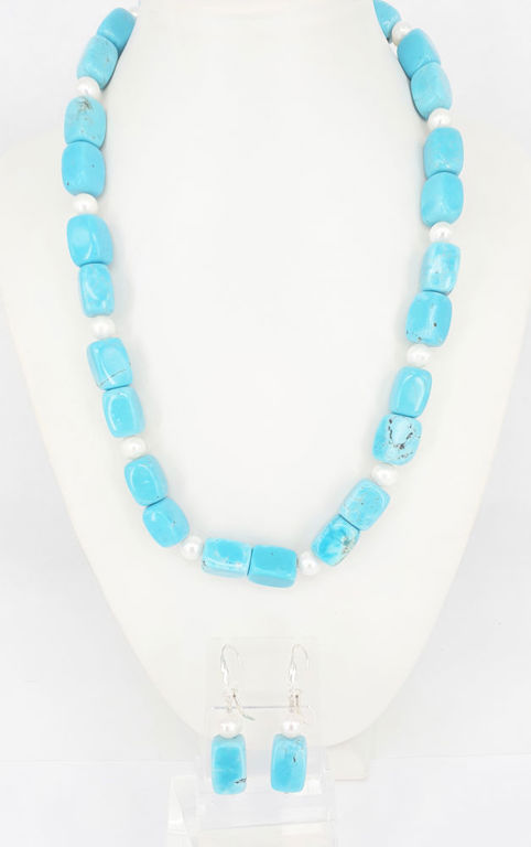 Imitation turquoise jewelry set