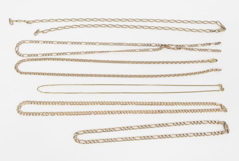 9k and 18k gold neckchains set
