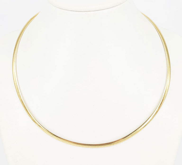 18k two-tone gold collar necklace