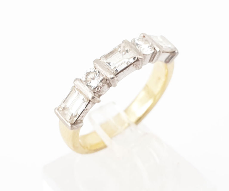 18k gold half-hoop diamond ring