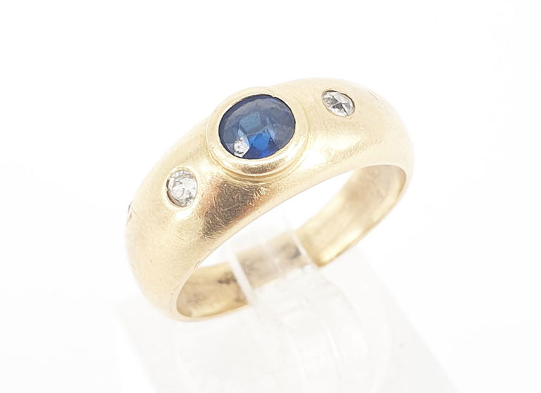 18k gold sapphire diamond band ring