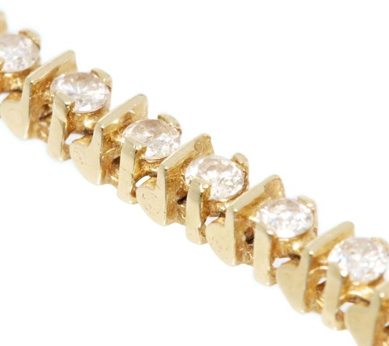 14k yellow gold diamond tennis bracelet