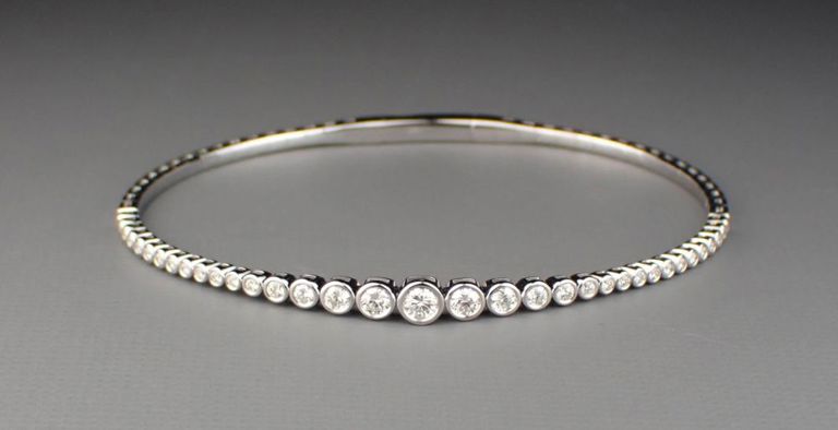 14k white gold diamond bracelet