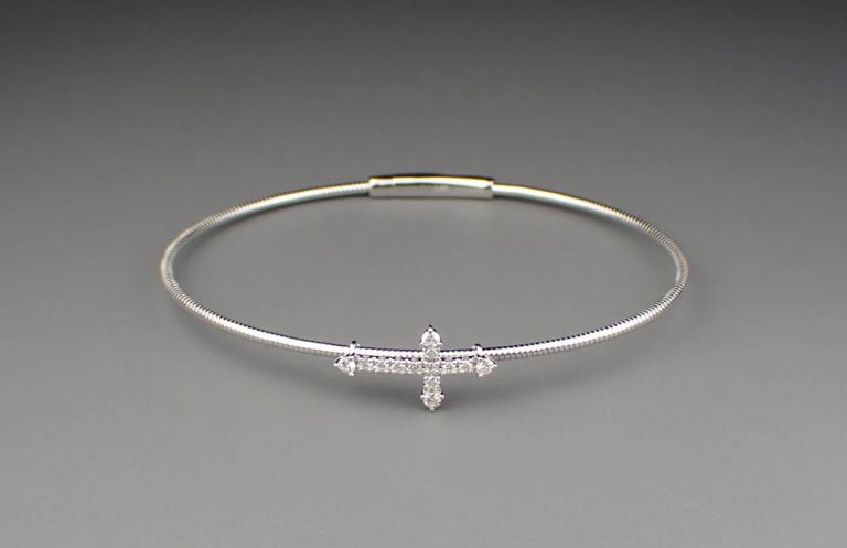 14k white gold diamond bracelet