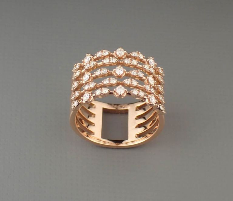 14k rose gold diamond ring