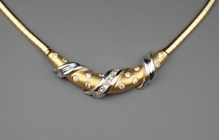 Italian 14k gold diamond necklace