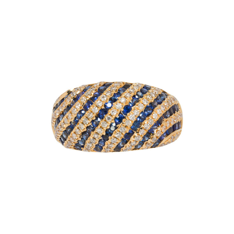 18k gold sapphire diamond ring