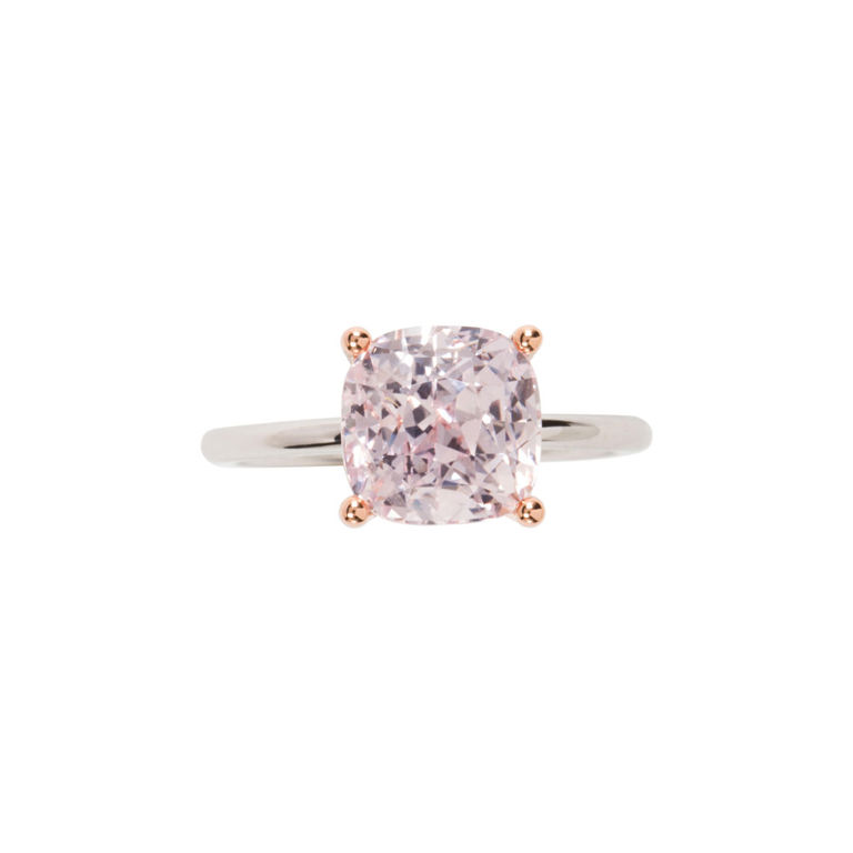 18k bi-color gold sapphire ring