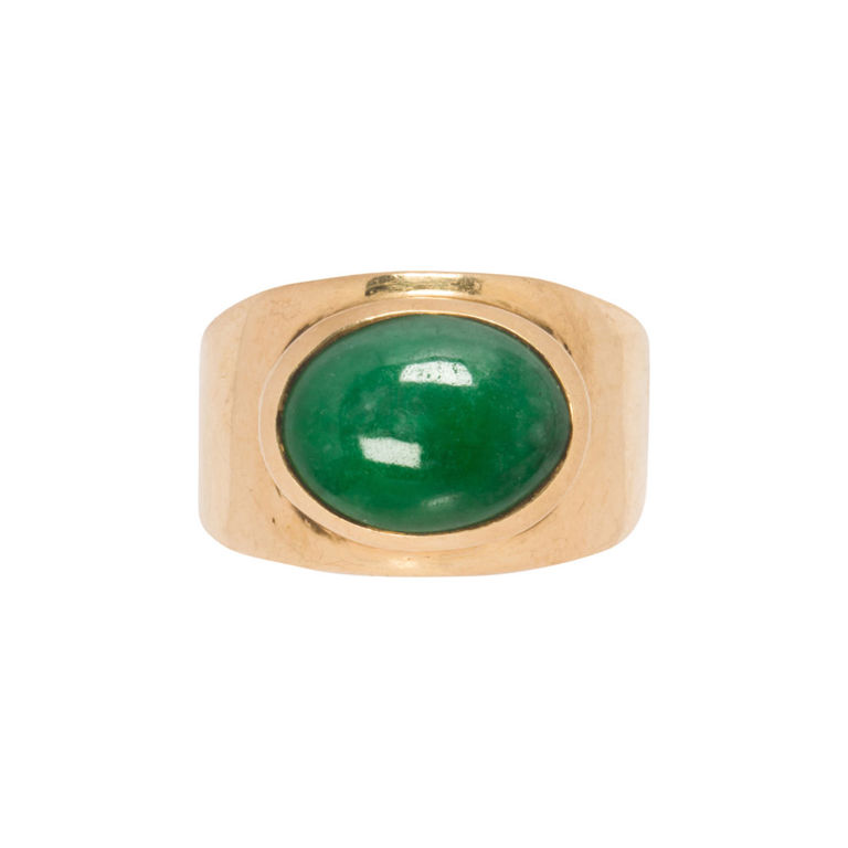 14k gold jade ring