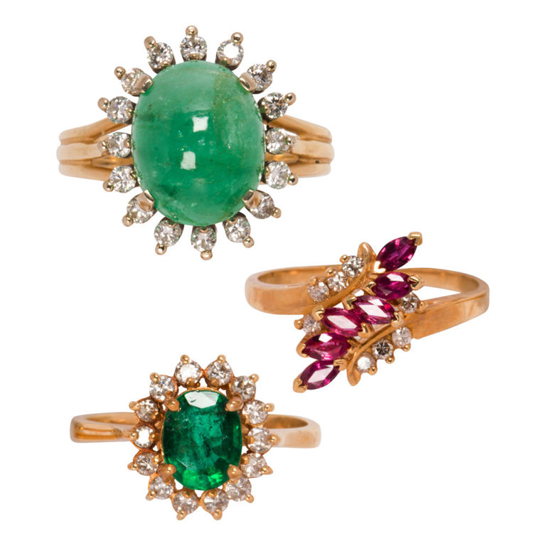14k gold gem-set ring