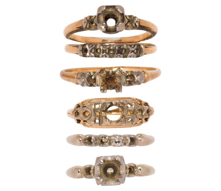 Gold semi-mount rings